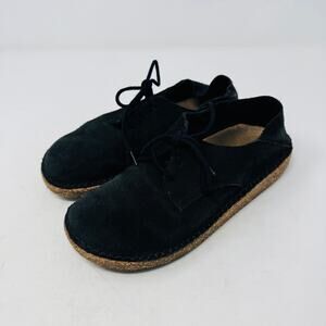 Birkenstock Gary Black Suede Lace-Up Shoes Women’s Size 37 Comfort Cork Sole